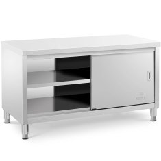 Royal Catering Delovni pult s omarico in drsnimi vrati 150 x 70 x 85 cm