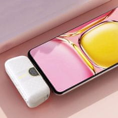 DUDAO Mini powerbank 5000mAh za telefon iPhone Lightning in USB-C - bel