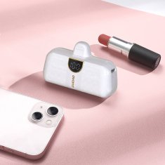 DUDAO Mini powerbank 5000mAh za telefon iPhone Lightning in USB-C - bel