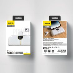 DUDAO Mini powerbank 5000mAh za telefon iPhone Lightning in USB-C - bel