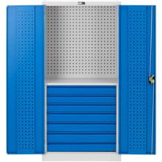 MSW Delovna omara z 7 predali, perforirana, 182 x 92 x 46 cm