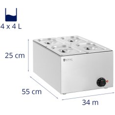 Royal Catering Bemar električni grelnik 4 x GN 1/4 640 W