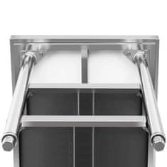 Royal Catering Delovna miza, centralna, jeklena, 2 police, 180 x 70 cm, do 600 kg