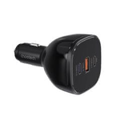 Choetech Avtomobilski polnilnik 160 W 2x USB-C PD 3.1 1x USB-A – črn