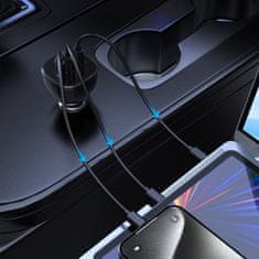 Choetech Avtomobilski polnilnik 160 W 2x USB-C PD 3.1 1x USB-A – črn