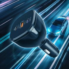 Choetech Avtomobilski polnilnik 160 W 2x USB-C PD 3.1 1x USB-A – črn