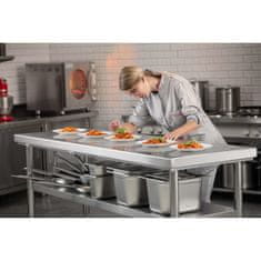 Royal Catering Delovni pult, jeklen, 2 police, 180 x 60 cm