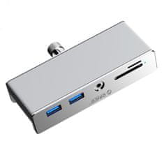 Orico Hub MH5PMM za vgradnjo v USB-C / USB-A SD TF 3,5 mm avdio priključek – srebrn