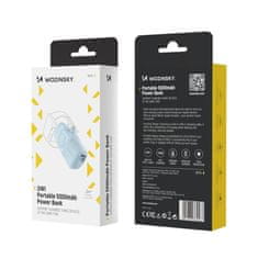WOZINSKY Mini powerbank 5000mAh 15W iPhone Lightning in polnilnik za Apple Watch - modra
