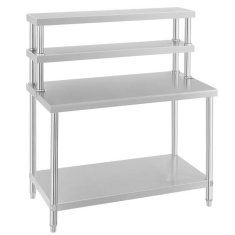 Royal Catering Delovni pult iz nerjavečega jekla z nadstavkom 120x60cm