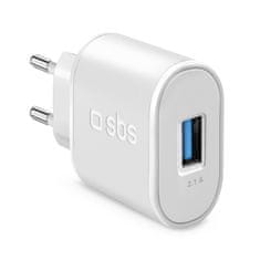 SBS USB-A omrežni polnilnik 10 W – bel
