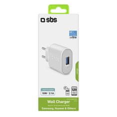 SBS USB-A omrežni polnilnik 10 W – bel