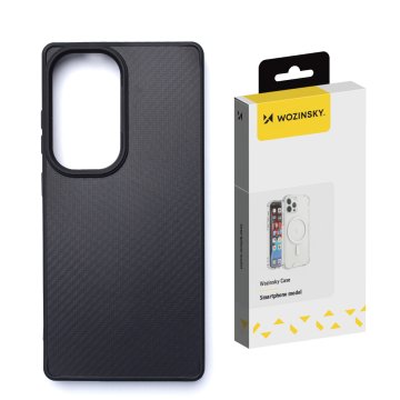 WOZINSKY Etui plecki na Samsung Galaxy S25 Carbon Fibre Case z MagSafe - črni