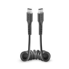 SBS Spiralni kabel USB-C 0,5 m – črn