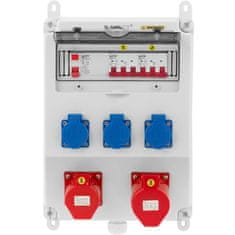 MSW Električna razdelilna plošča 3 x Schuko 2 x CEE, diferenčni stikalnik 2 x instalacijski