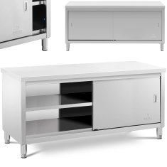 Royal Catering Delovni pult s centralno delovno površino in omarico s 180 x 60 x 85 cm