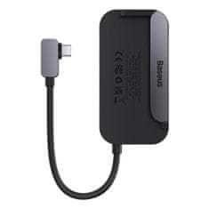 BASEUS 6v1 PadJoy HUB USB razdelilnik za tablico, pametni telefon USB-C HDMI SD TF temno siva
