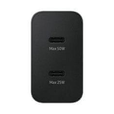 Samsung Mrežni polnilnik Samsung Power Adapter Duo 2x USB-C 50W - črn