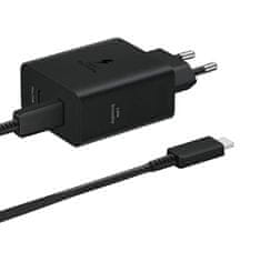 Samsung Mrežni polnilnik Samsung Power Adapter Duo 2x USB-C 50W - črn