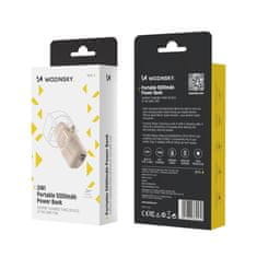 WOZINSKY Mini powerbank 5000mAh 15W iPhone Lightning in polnilnik za Apple Watch - bež