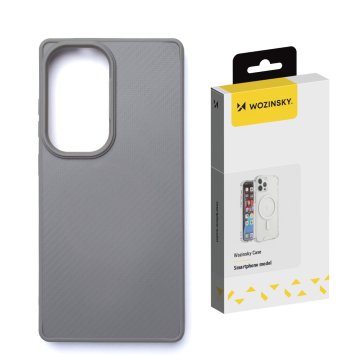 WOZINSKY Etui plecki na Samsung Galaxy S25 Carbon Fibre Case z MagSafe - szara