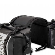 ROCKBROS Dvojna vodotesna torba za motorno kolo, dve torbi, velika prostornina 60 l, siva