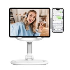 BASEUS Nastavljiv stojalo za tablico in telefon Seashell Series bela