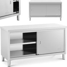 Royal Catering Delovni pult s predalom in drsnimi vrati 150 x 60 x 85 cm