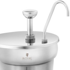 Royal Catering Dispenser za kečap z črpalko, jeklen, 6,6 l