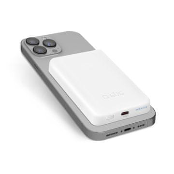 SBS Powerbank 5000 mAh USB-C združljiv z MagSafe - bela