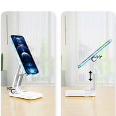 HURTEL Sklopljiv stojalo za telefon ali tablico do 12,9'' belo