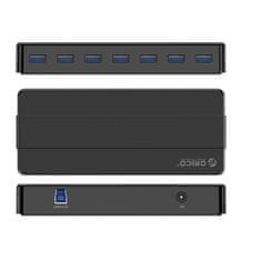 Orico Razdelilnik H7928-U3-V1 7x USB-A - črn