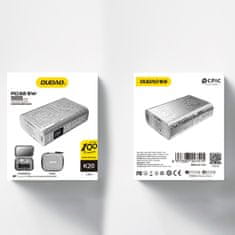 DUDAO Stylowy powerbank 10000mAh USB-A / USB-C 22,5W srebrny