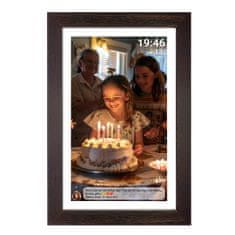 Denver Digitalni okvir 15,6'' 16 GB microSD WiFi zvočnik MPEG4 Frameo PFF-1543DW - rjava