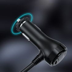 Choetech Avtomobilski polnilnik + 3x vtičnica za vžigalnik 2x USB-C PD 1x USB-A QC - črn