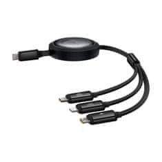 BASEUS 3v1 Univerzalni zvit kabel USB-C - Lightning / USB-C / micro USB 100 W 1,1 m - črn