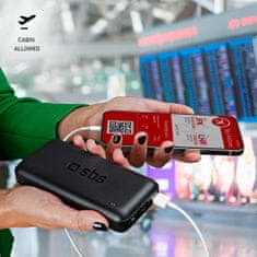 SBS Powerbank 20000 mAh PD USB-C USB-A Micro-USB 20W - črn