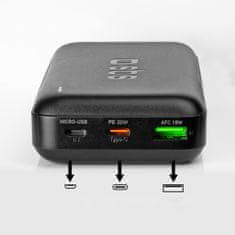 SBS Powerbank 20000 mAh PD USB-C USB-A Micro-USB 20W - črn