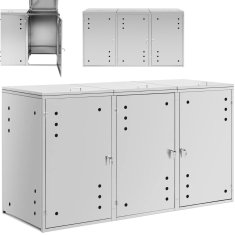 Uniprodo Pokrov za smetnjak z ventilacijo 3 x 240 l