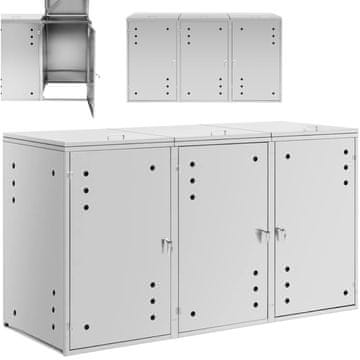 Uniprodo Pokrov za smetnjak z ventilacijo 3 x 240 l