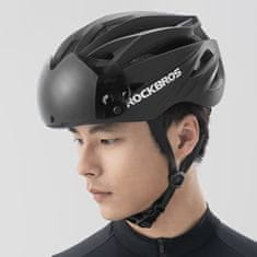 ROCKBROS Kolesarska čelada z odstranljivimi očali z UV filtrom, unisex - črno-rjava
