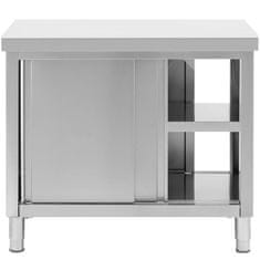 Royal Catering Delovni pult s prehodno omarico STAL 100 x 60 cm