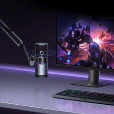 Ugreen Stojni mikrofon za pisalno mizo USB-A RGB LED - srebrni