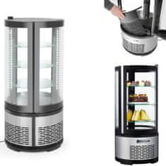 Arktic Okrogla vitrina za slaščice s 3 policami in LED osvetlitvijo, 100 l