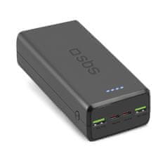 SBS Powerbank 30000 mAh USB-C USB-A - črn