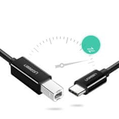 Ugreen Kabel za tiskalnik USB-C - USB-B 480 Mb/s 2 m črn