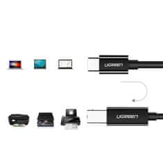 Ugreen Kabel za tiskalnik USB-C - USB-B 480 Mb/s 2 m črn