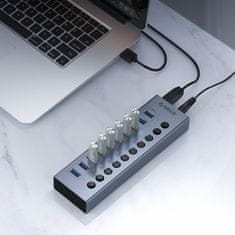 Orico BT2U3-10AB hub z 10 stikami USB-A - siv