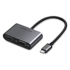 Ugreen USB-C razdelilnik - HDMI / VGA / USB-A 3.0 / USB-C PD - siv