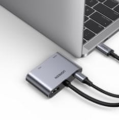 Ugreen USB-C razdelilnik - HDMI / VGA / USB-A 3.0 / USB-C PD - siv